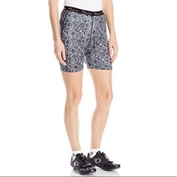 NWT Car air Black Floral Printed Gel Padded Cycling Athletic Briefs Shorts - Picture 2 of 12